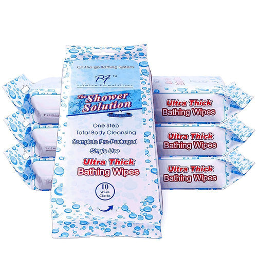 Adult Bathing Wipes, Extra Large and Extra Thick, 40 Wipes (4 packs of 10 count)