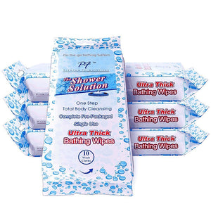 Adult Bathing Wipes, Extra Large and Extra Thick, 40 Wipes (4 packs of 10 count)