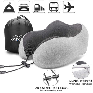 Travel Pillow, 100% Pure Memory Foam Neck Pillow, Soft & Breathable Cotton Cover