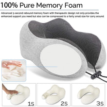 Load image into Gallery viewer, Travel Pillow, 100% Pure Memory Foam Neck Pillow, Soft &amp; Breathable Cotton Cover