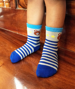 Non Skid Anti Slip Crew Socks With Grips For Baby Toddlers Boys (3-5 Years)