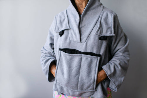 My Hygge Jacket: Gray Fleece Bed